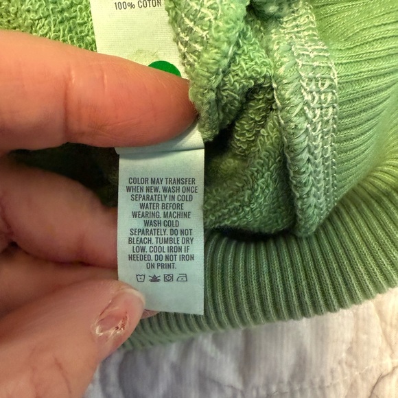 Aerie Take It Easy Tiger 100% Cotton Green Sweatshirt NWT XL - Picture 5 of 10
